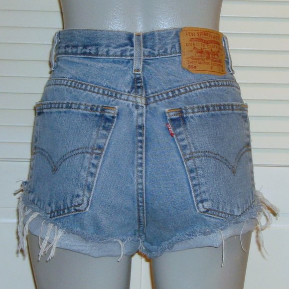 levis high waisted cut off shorts